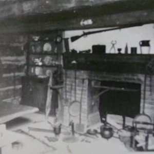 Log Cabin Interior in the 1950s
